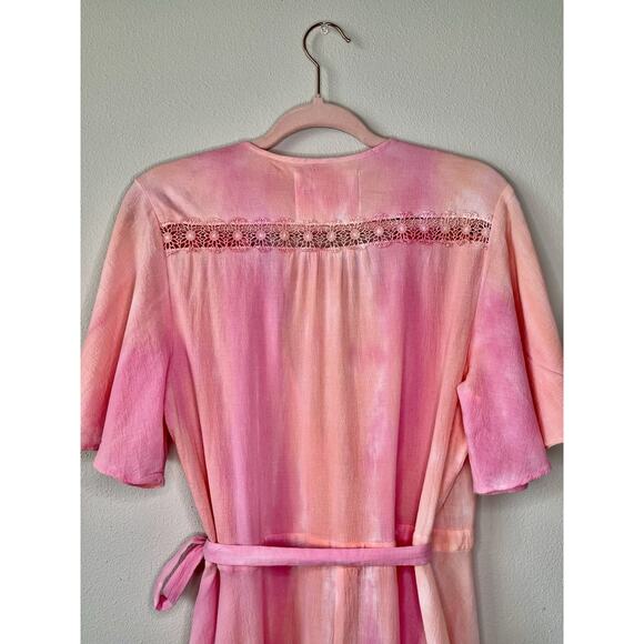 Johnny Was x Amanda Bond Pink Ombre SizeL Handmade in Malibu Boho Flutter Sleeve - Picture 9 of 16